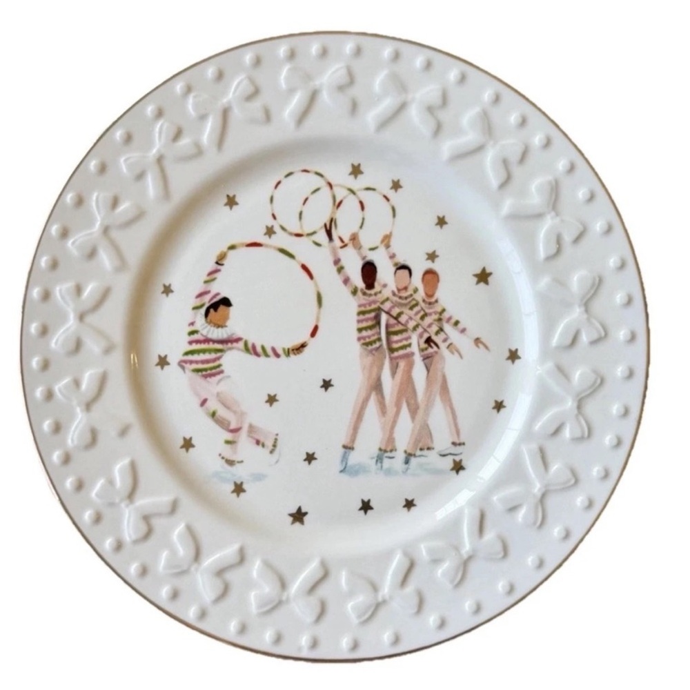 Anthropologie SET OF 2! NYC Ballet Nutcracker Candy Canes Plates